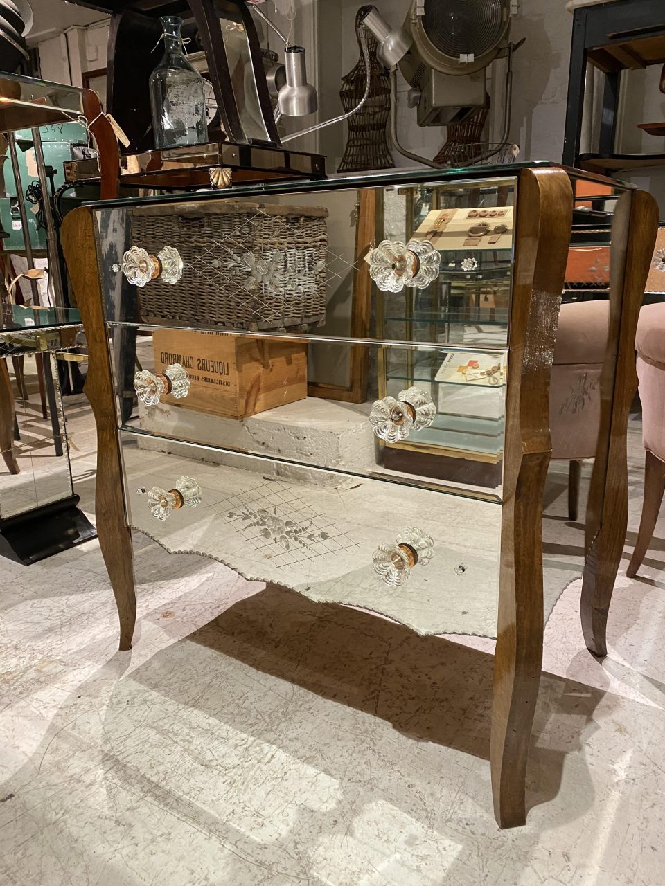 Mirrored Chest Of Drawers Fil De Fer